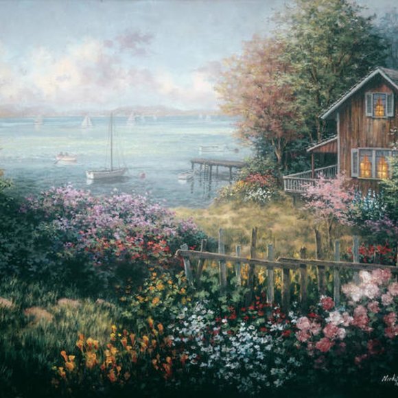Bay's Domain Led Light Canvas Wall Art by Nicky Boehme NWT SEE VIDEO - Picture 3 of 9